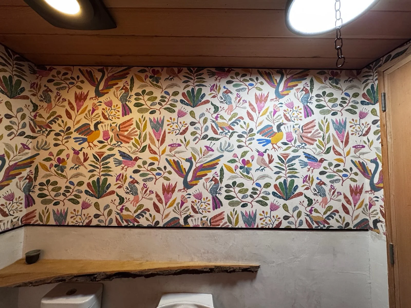 Wallpaper installer working on a feature wall