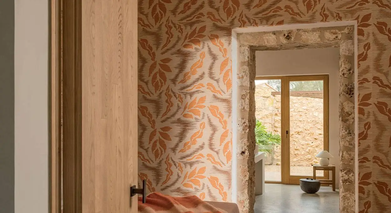 Luxury wallcovering in a finished interior